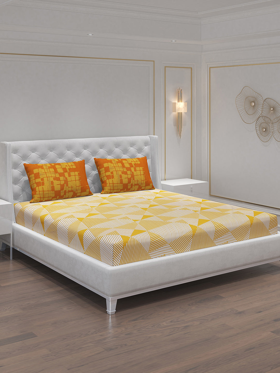 MOCA by Monte Carlo 104 TC Cotton Double Bedsheet with 2 Pillow Covers