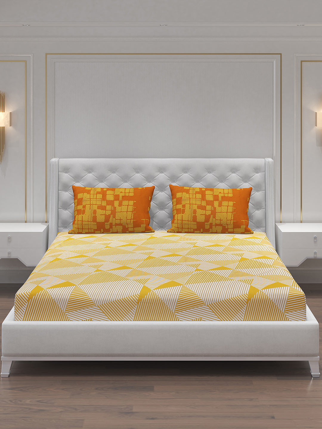 MOCA by Monte Carlo 104 TC Cotton Double Bedsheet with 2 Pillow Covers