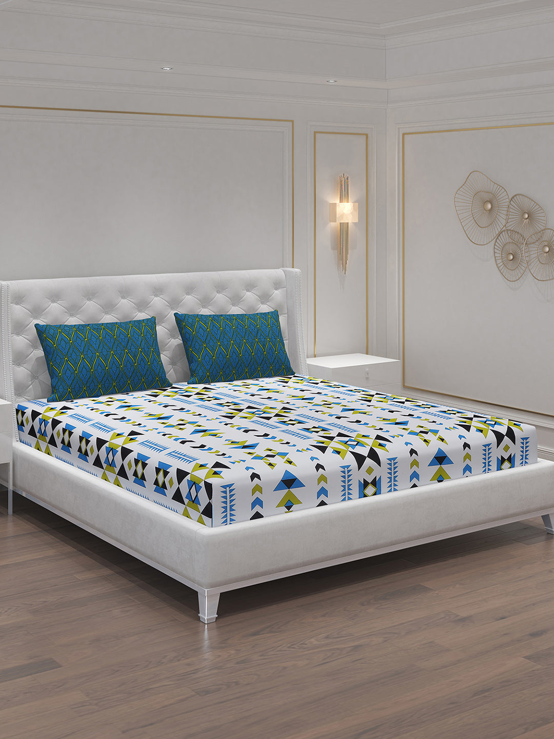 MOCA by Monte Carlo 104 TC Cotton Double Bedsheet with 2 Pillow Covers