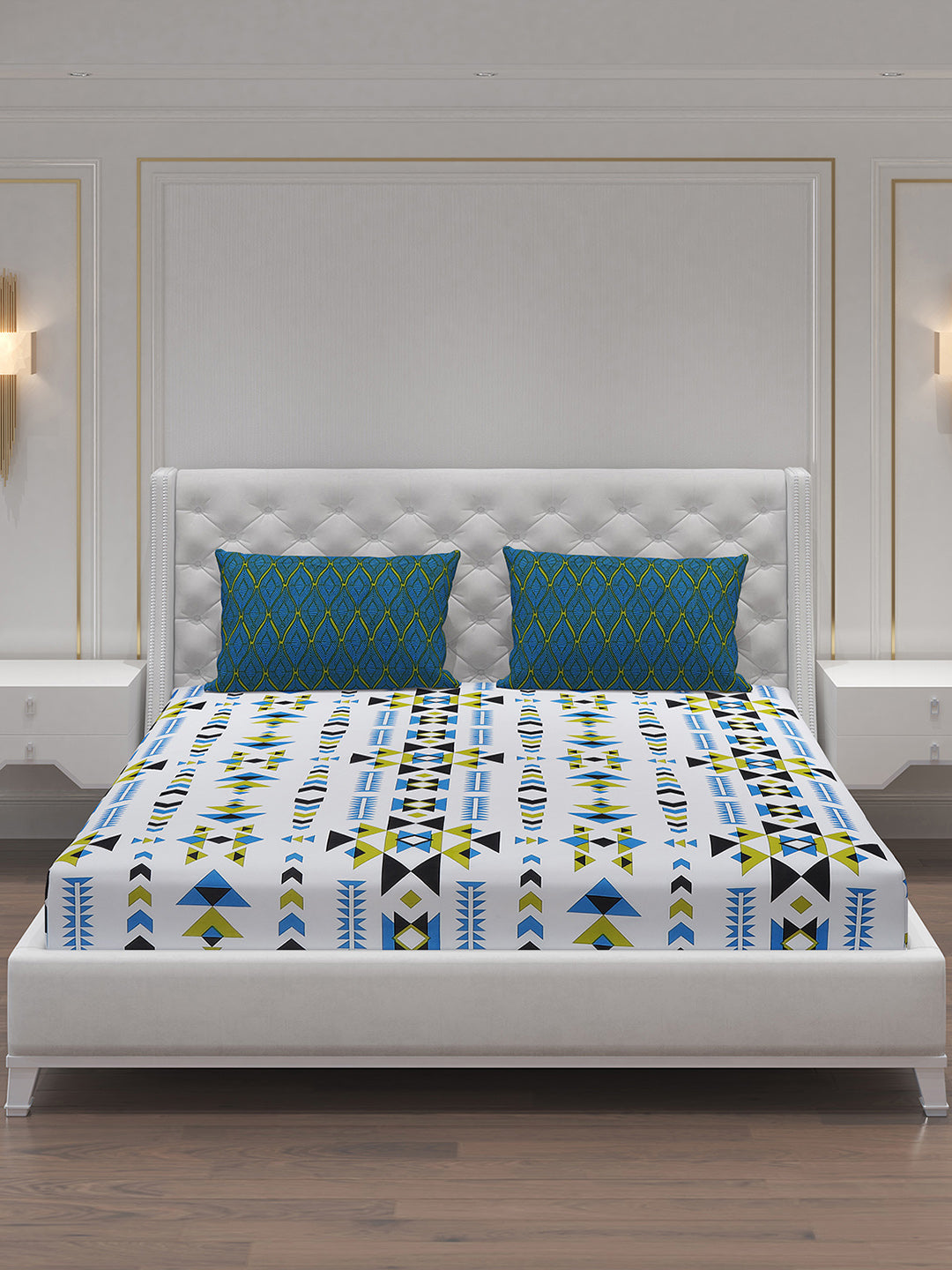 MOCA by Monte Carlo 104 TC Cotton Double Bedsheet with 2 Pillow Covers