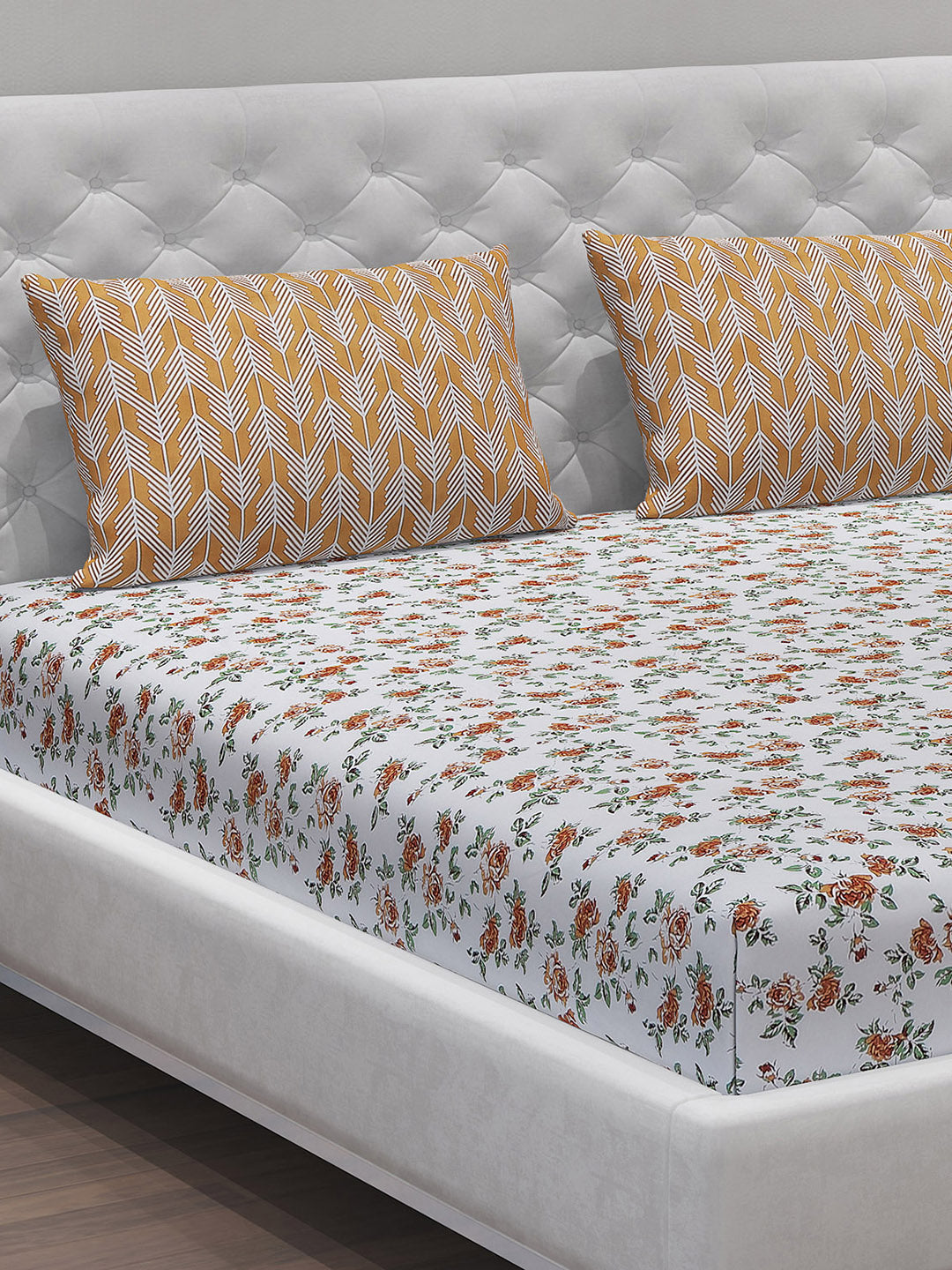 MOCA by Monte Carlo 104 TC Cotton Double Bedsheet with 2 Pillow Covers
