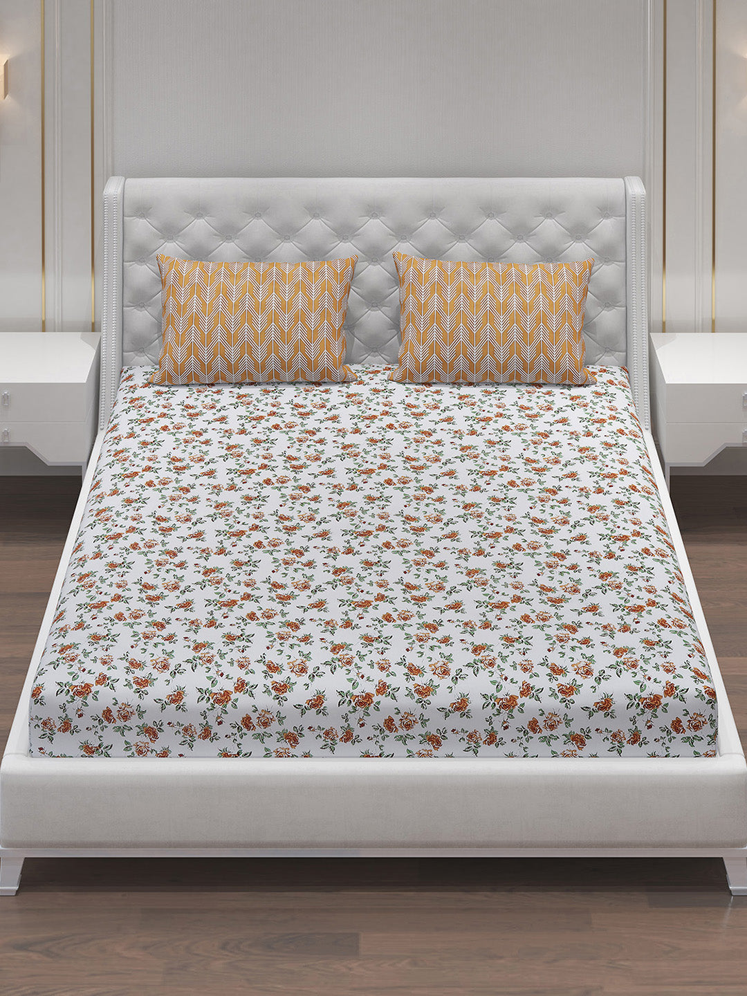 MOCA by Monte Carlo 104 TC Cotton Double Bedsheet with 2 Pillow Covers