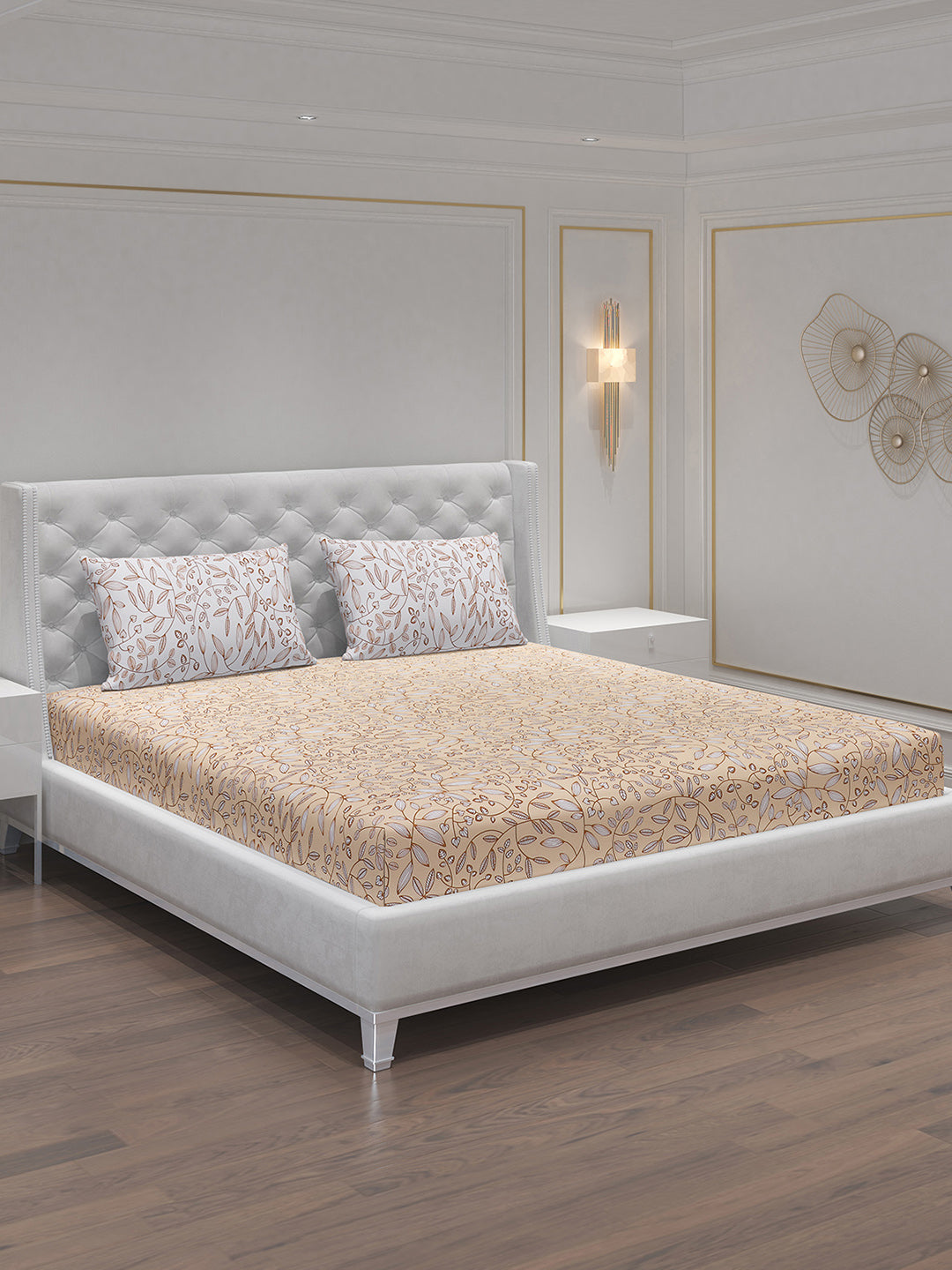 MOCA by Monte Carlo 104 TC Cotton Double Bedsheet with 2 Pillow Covers