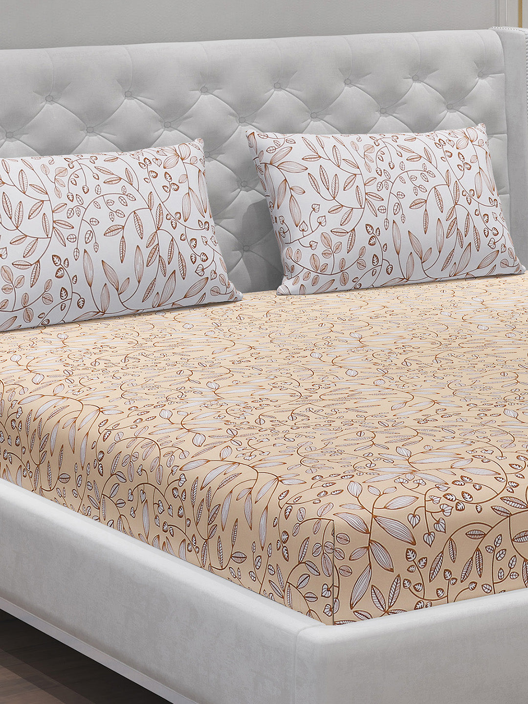 MOCA by Monte Carlo 104 TC Cotton Double Bedsheet with 2 Pillow Covers