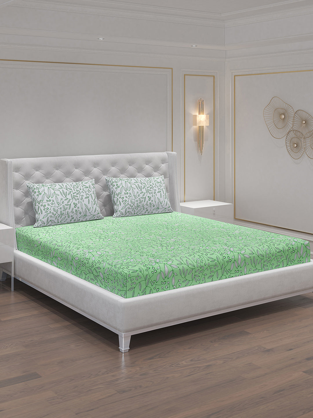 MOCA by Monte Carlo 104 TC Cotton Double Bedsheet with 2 Pillow Covers