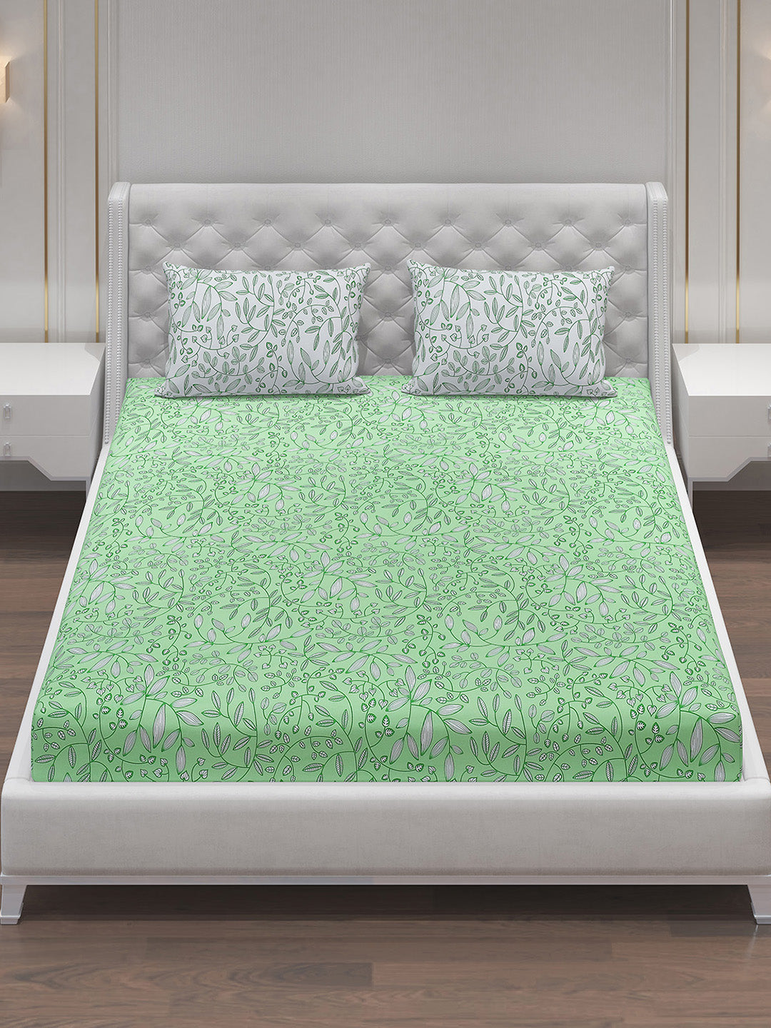 MOCA by Monte Carlo 104 TC Cotton Double Bedsheet with 2 Pillow Covers