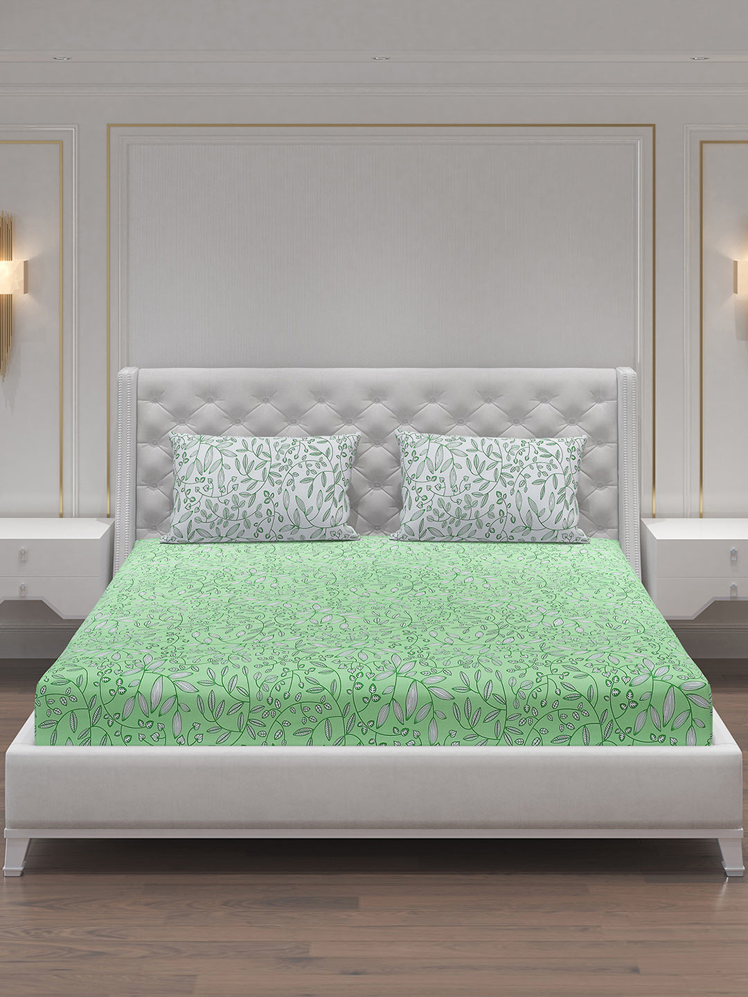 MOCA by Monte Carlo 104 TC Cotton Double Bedsheet with 2 Pillow Covers