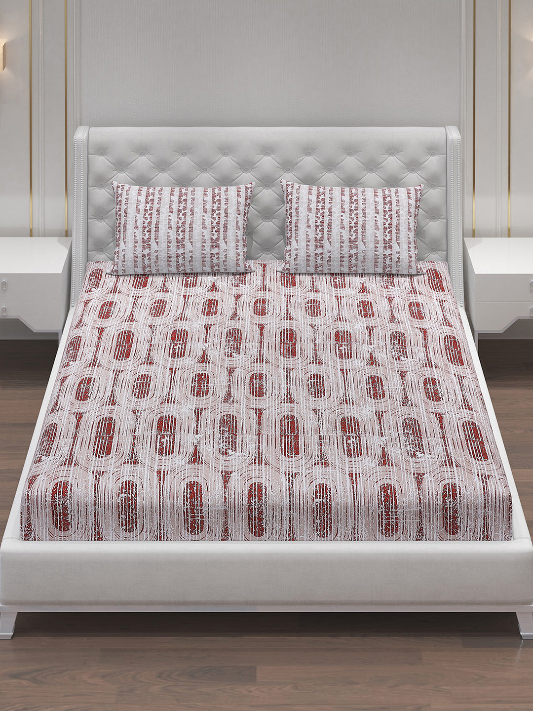 MOCA by Monte Carlo 104 TC Cotton Double Bedsheet with 2 Pillow Covers