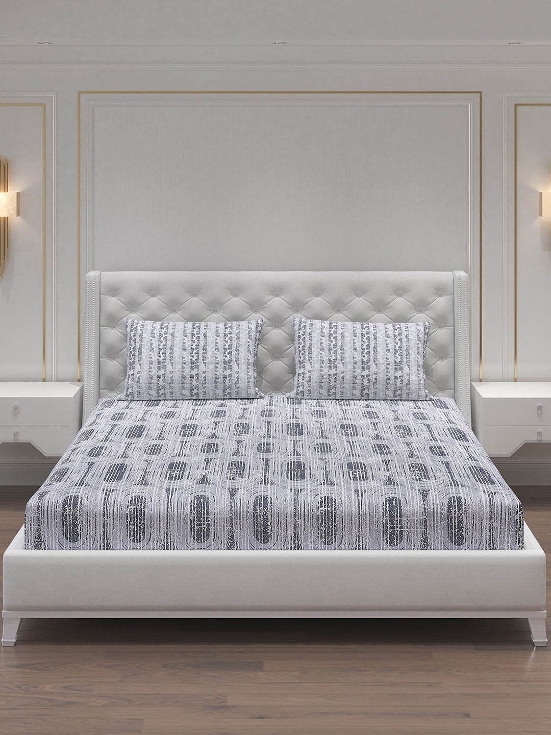 MOCA by Monte Carlo 104 TC Cotton Double Bedsheet with 2 Pillow Covers