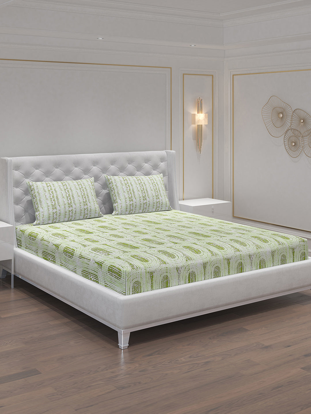 MOCA by Monte Carlo 104 TC Cotton Double Bedsheet with 2 Pillow Covers