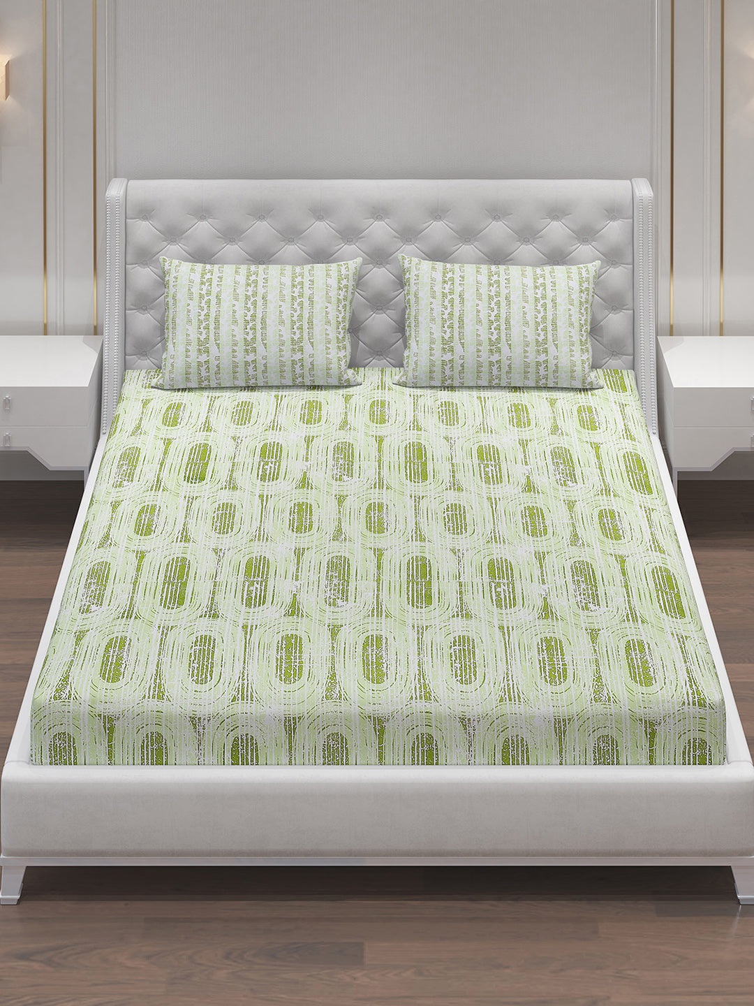 MOCA by Monte Carlo 104 TC Cotton Double Bedsheet with 2 Pillow Covers