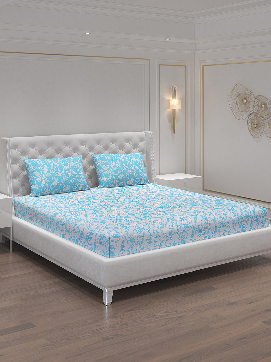 MOCA by Monte Carlo 104 TC Cotton Double Bedsheet with 2 Pillow Covers