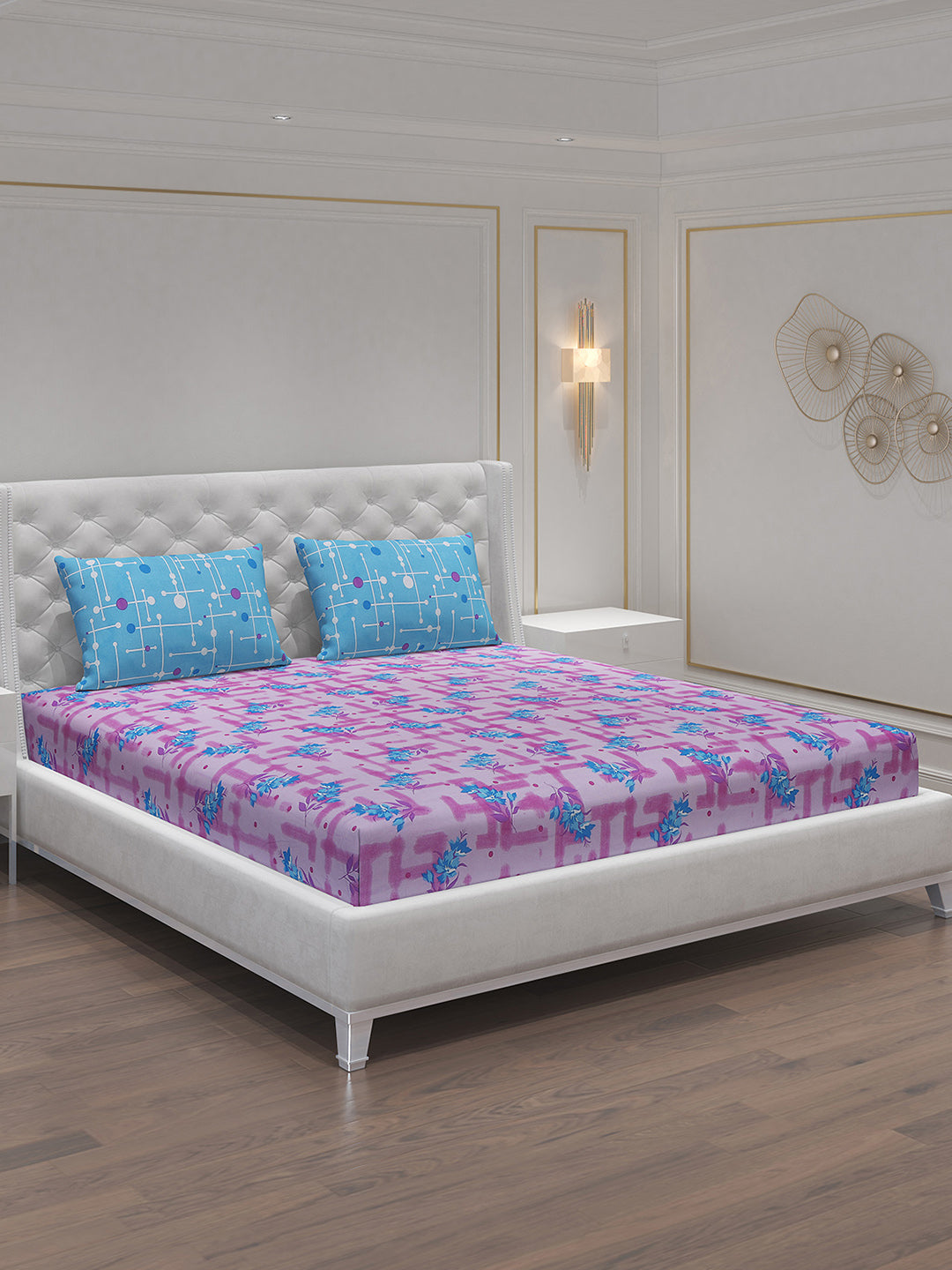 MOCA by Monte Carlo 104 TC Cotton Double Bedsheet with 2 Pillow Covers