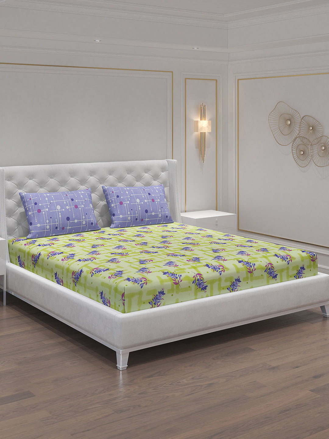 MOCA by Monte Carlo 104 TC Cotton Double Bedsheet with 2 Pillow Covers