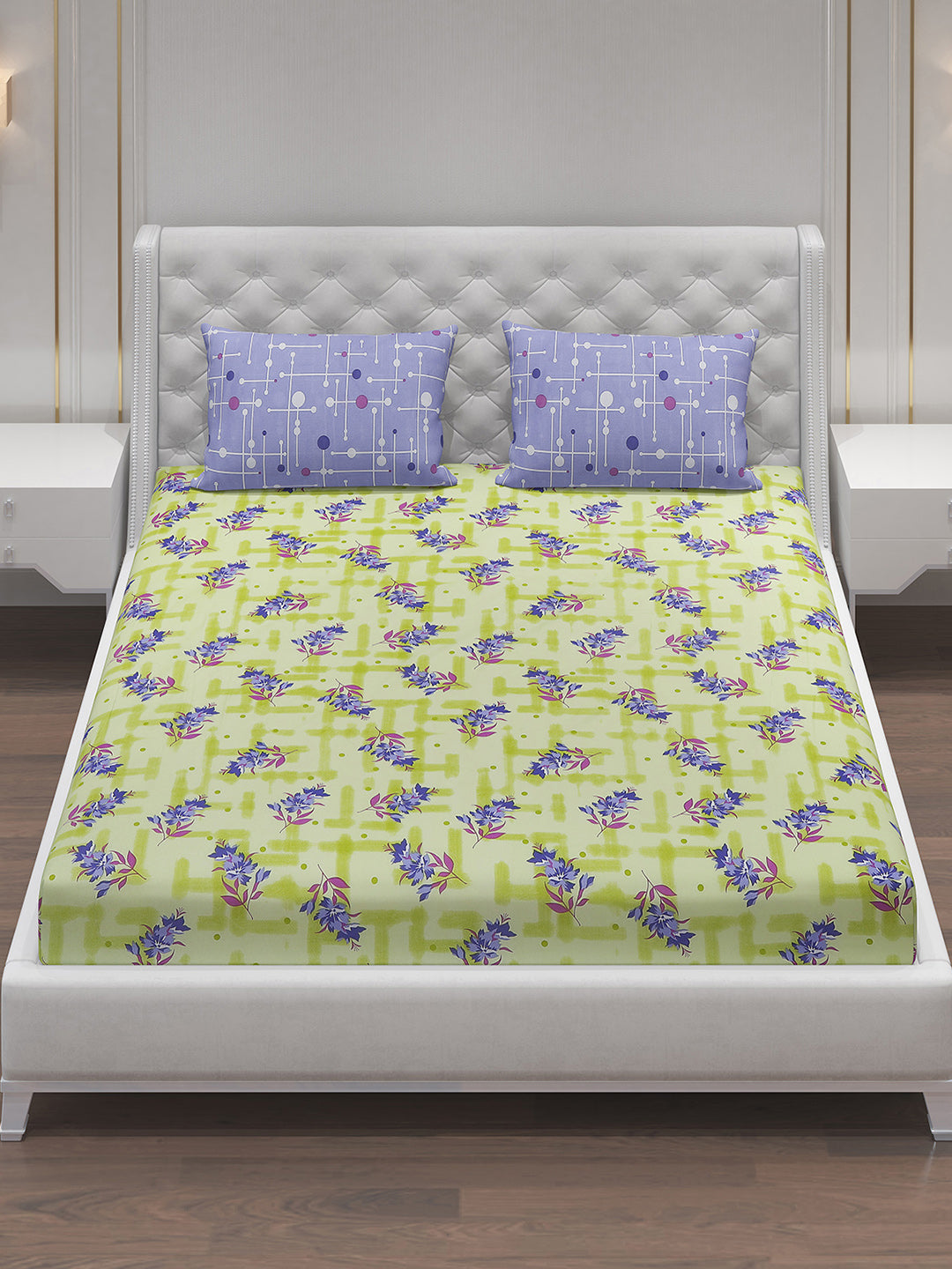 MOCA by Monte Carlo 104 TC Cotton Double Bedsheet with 2 Pillow Covers