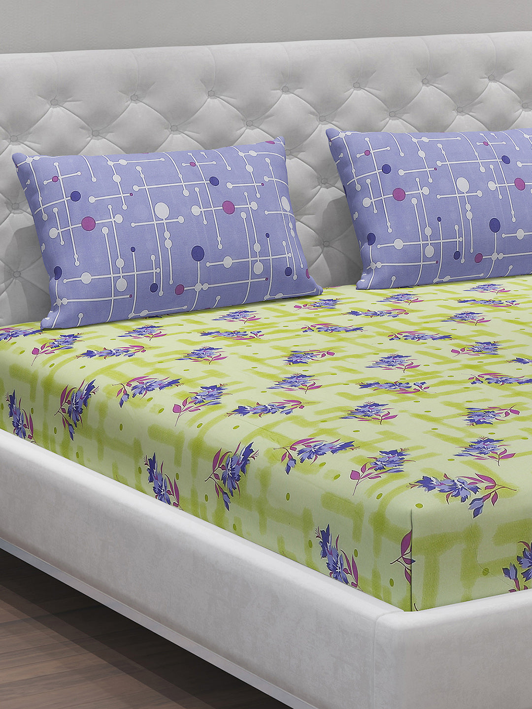 MOCA by Monte Carlo 104 TC Cotton Double Bedsheet with 2 Pillow Covers