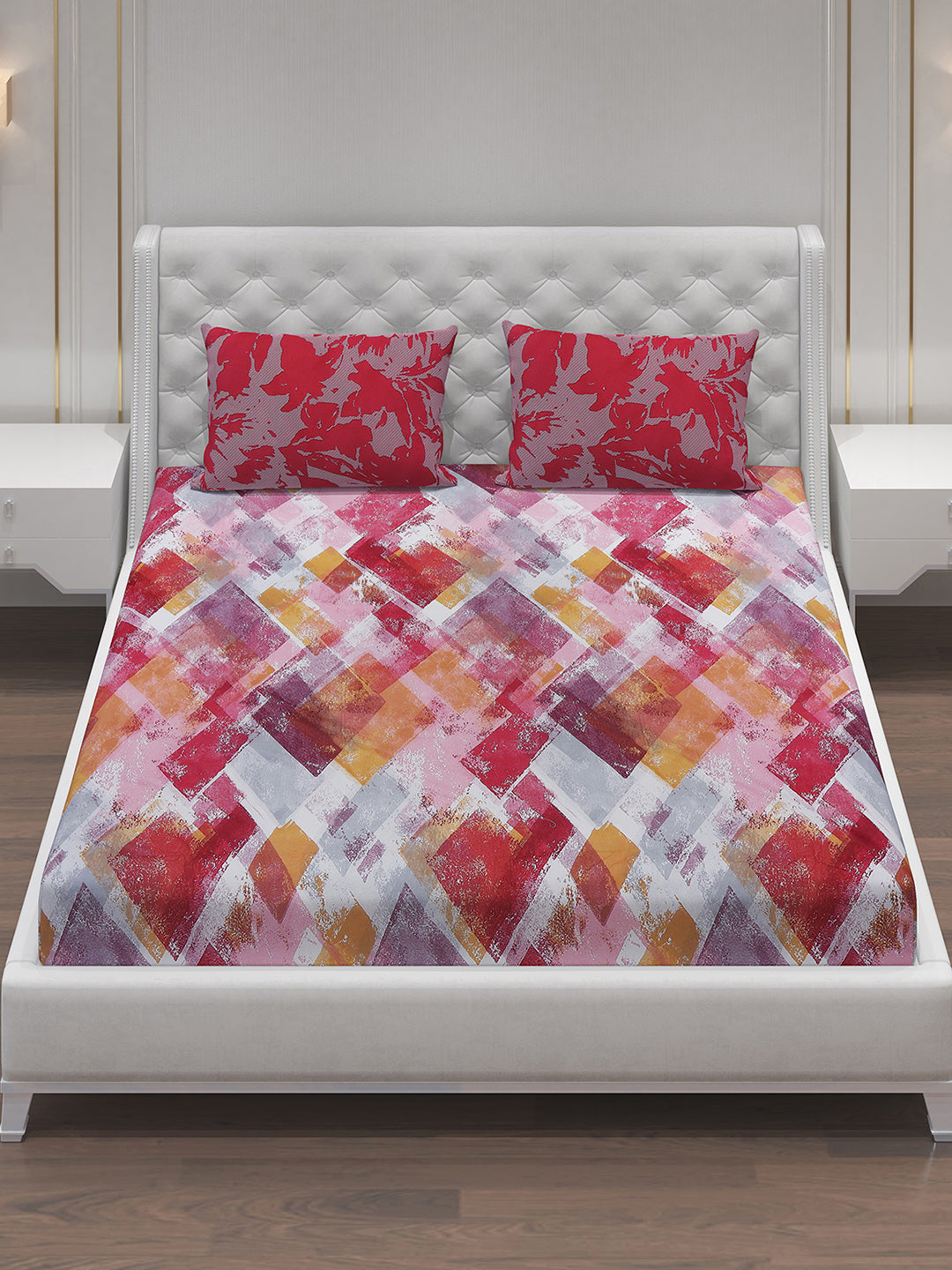 MOCA by Monte Carlo 104 TC Cotton Double Bedsheet with 2 Pillow Covers