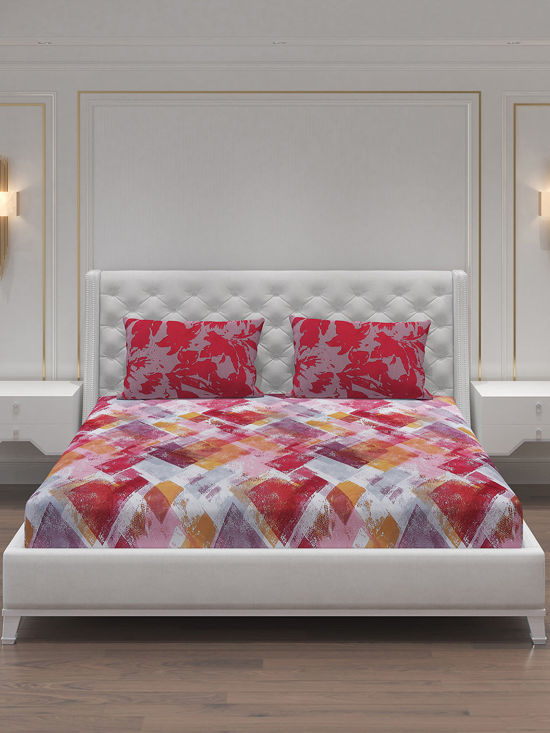 MOCA by Monte Carlo 104 TC Cotton Double Bedsheet with 2 Pillow Covers