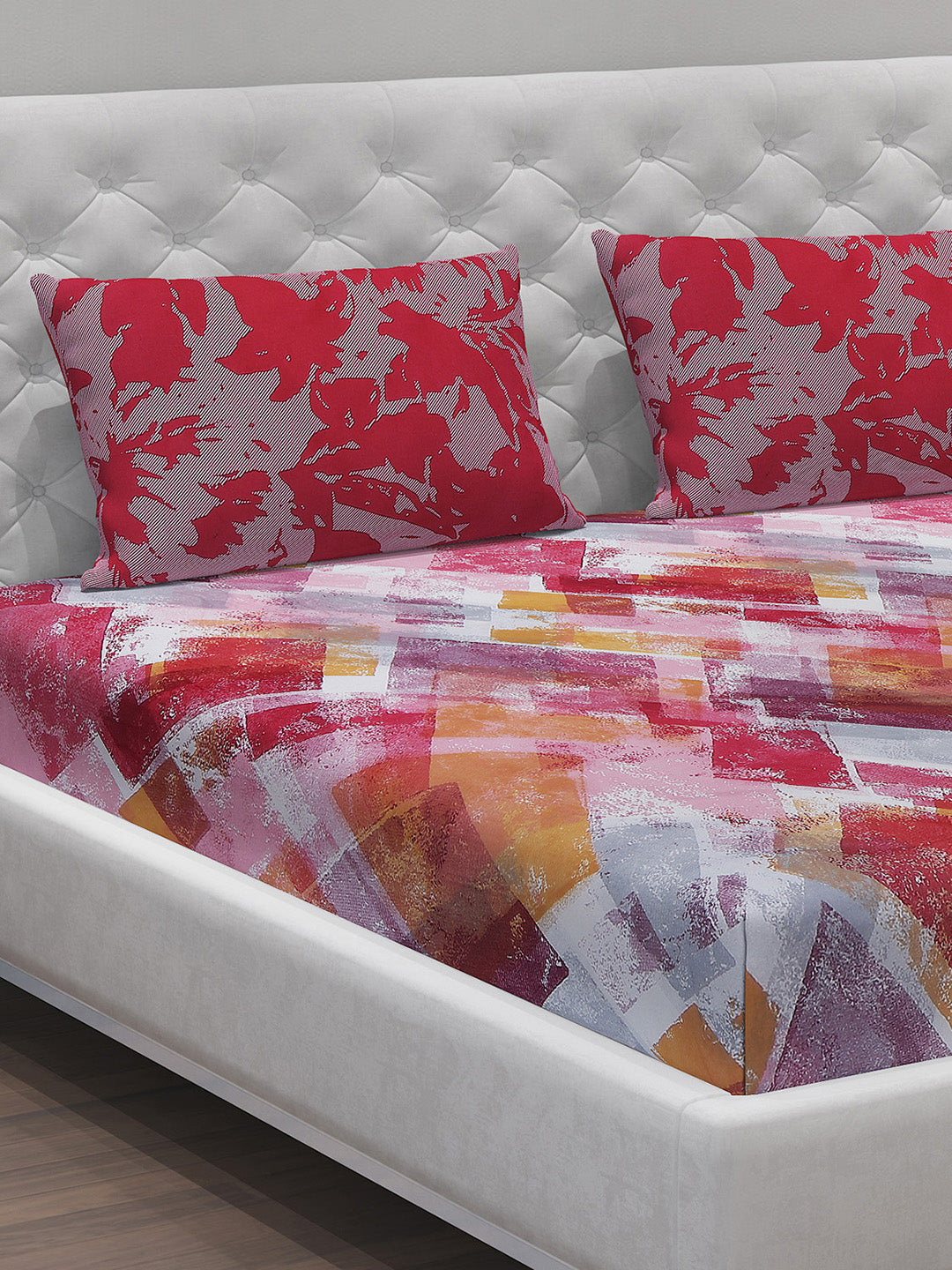 MOCA by Monte Carlo 104 TC Cotton Double Bedsheet with 2 Pillow Covers