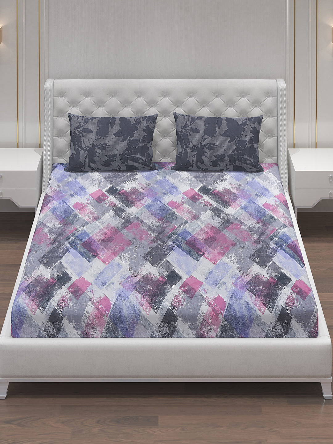 MOCA by Monte Carlo 104 TC Cotton Double Bedsheet with 2 Pillow Covers
