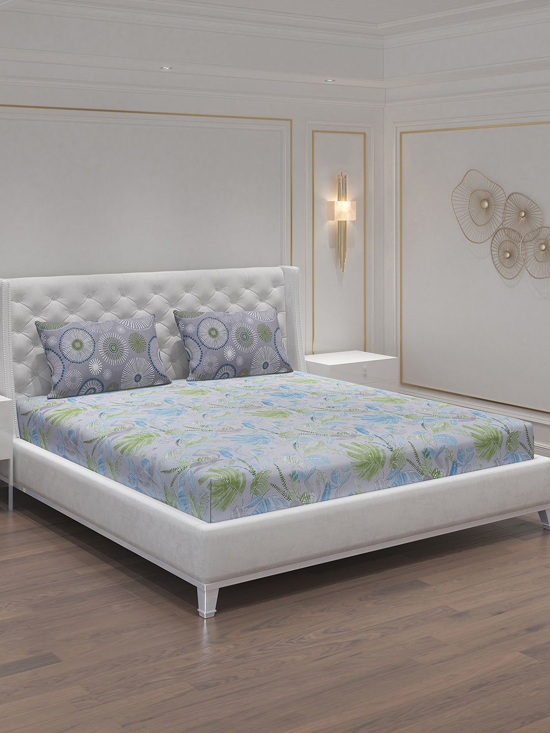 MOCA by Monte Carlo 104 GSM Cotton Double Bedsheet With 2 Pillow Covers