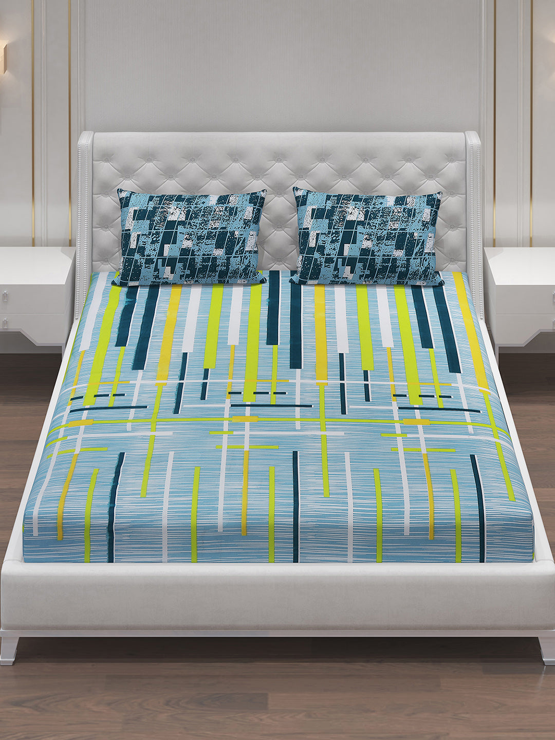 MOCA by Monte Carlo 104 GSM Cotton Double Bedsheet With 2 Pillow Covers