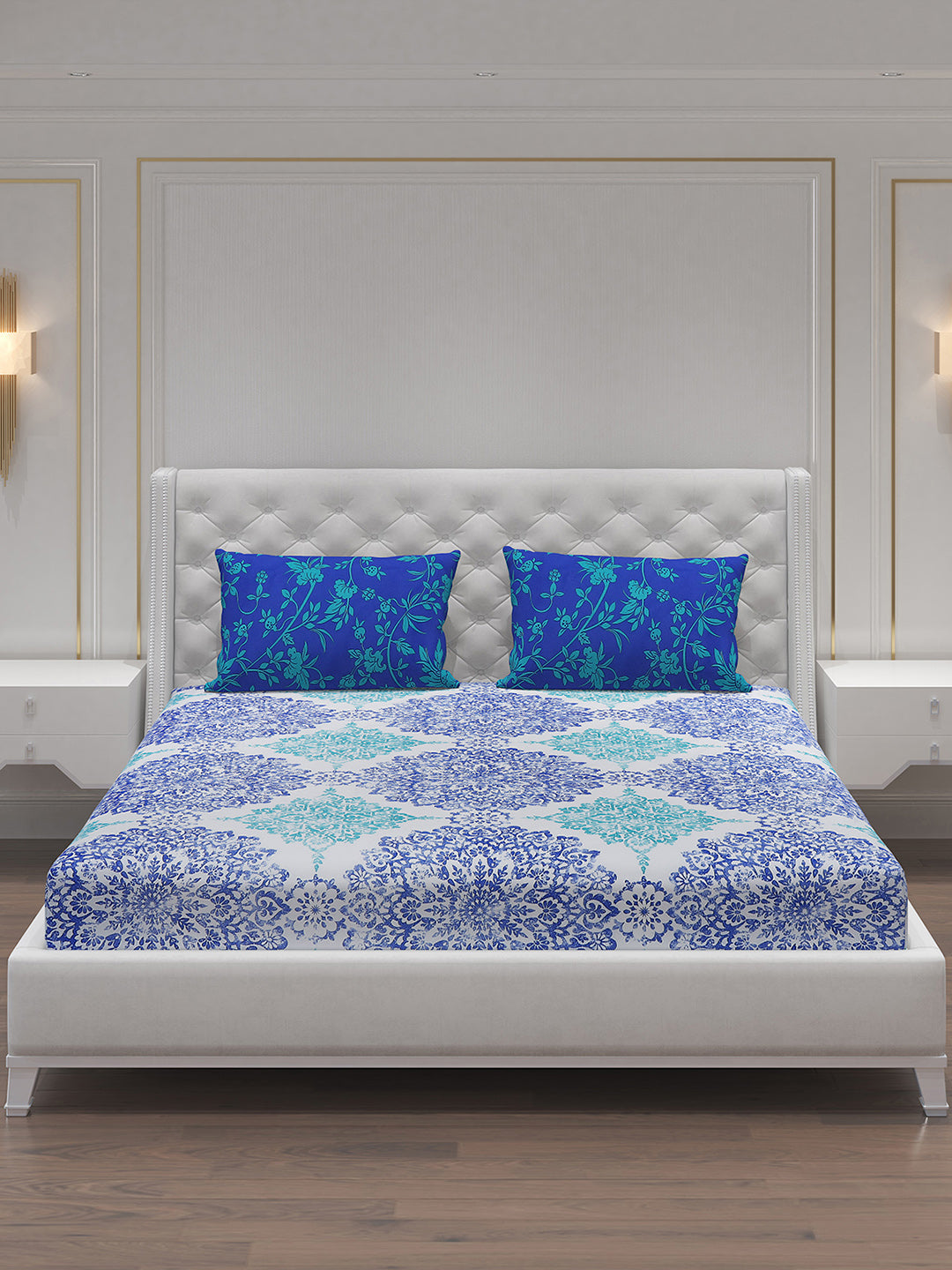 MOCA by Monte Carlo 104 GSM Cotton Double Bedsheet With 2 Pillow Covers