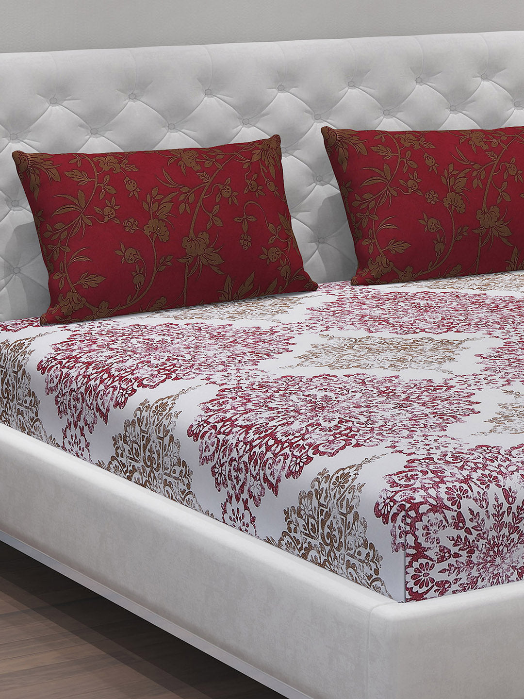 MOCA by Monte Carlo 104 GSM Cotton Double Bedsheet With 2 Pillow Covers