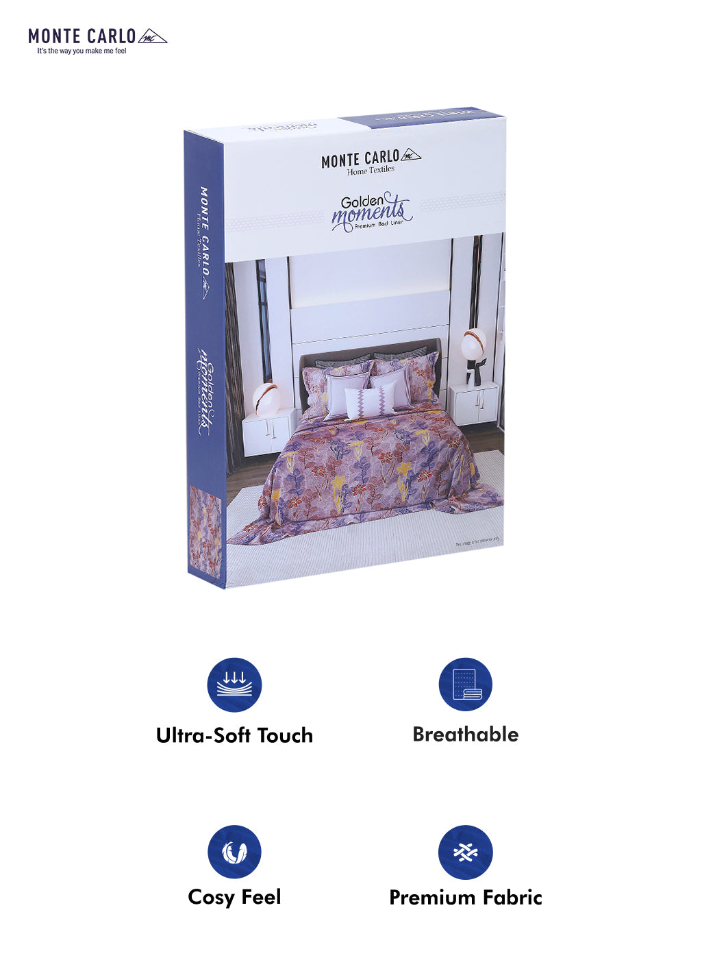 120 GSM Polyester Double Bed Bedsheet with 2 Pillow Covers - Updated - Updated