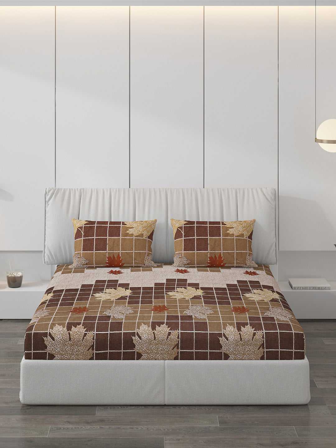 120 GSM Polyester Double Bed Bedsheet with 2 Pillow Covers - Updated - Updated