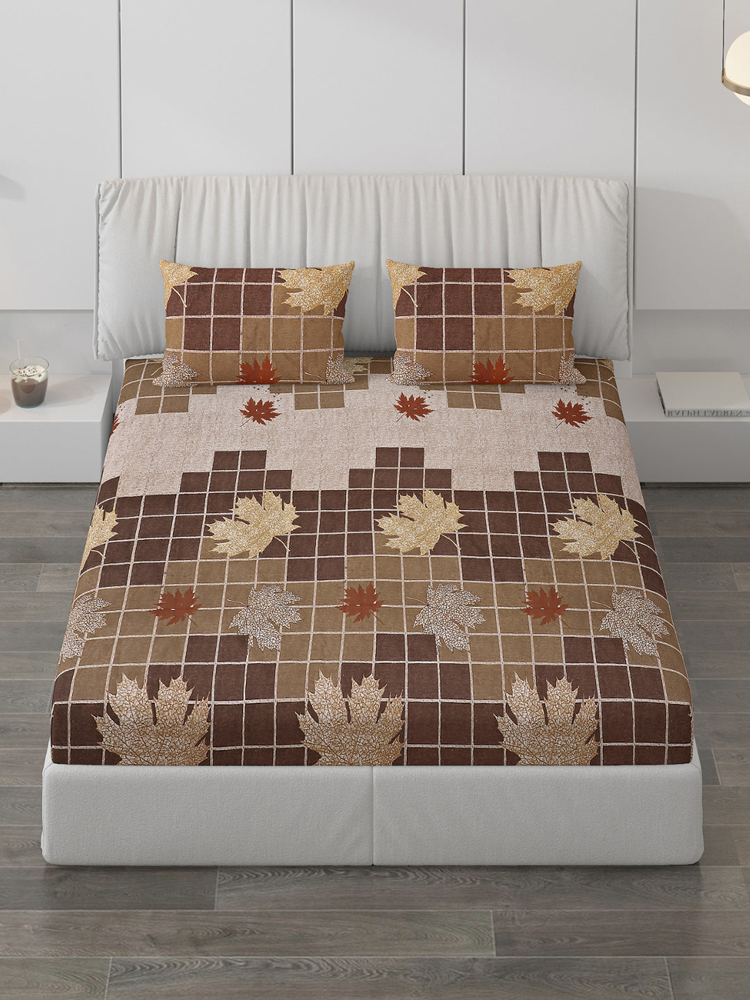 120 GSM Polyester Double Bed Bedsheet with 2 Pillow Covers - Updated - Updated