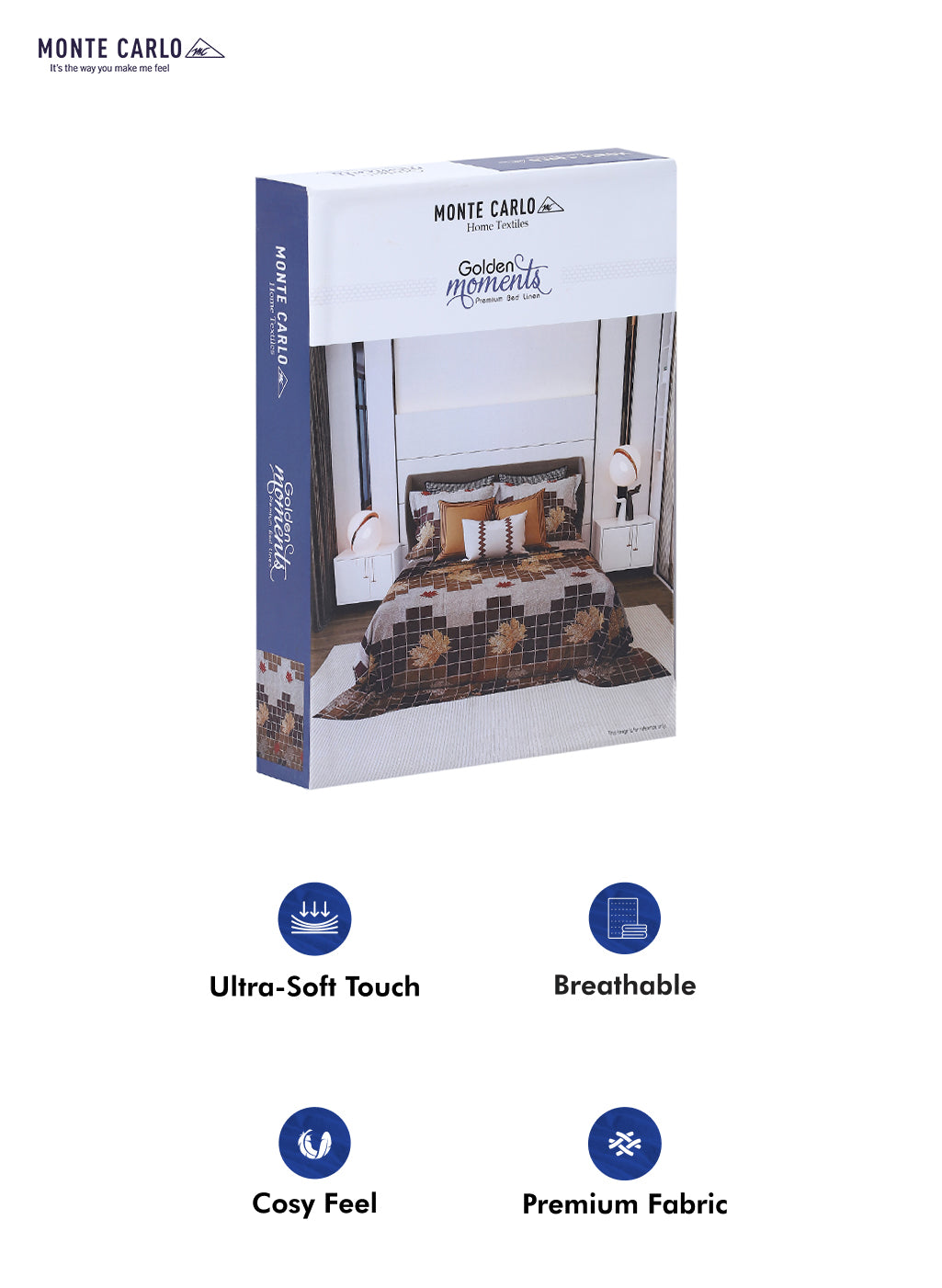 120 GSM Polyester Double Bed Bedsheet with 2 Pillow Covers - Updated - Updated