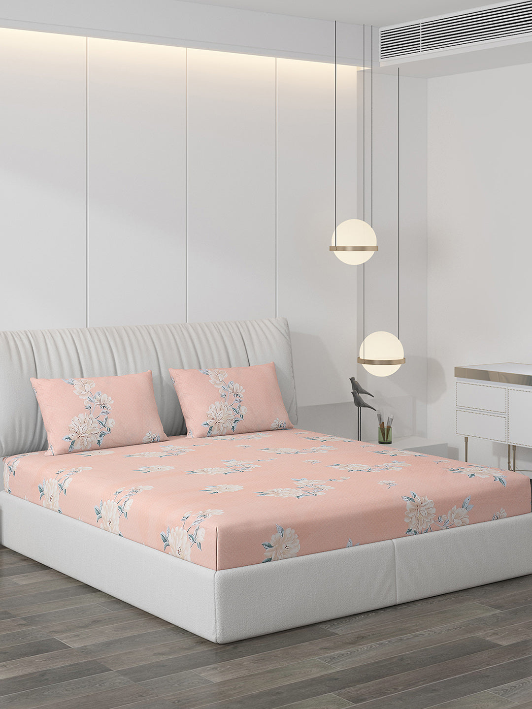 120 GSM Polyester Double Bed Bedsheet with 2 Pillow Covers - Updated - Updated