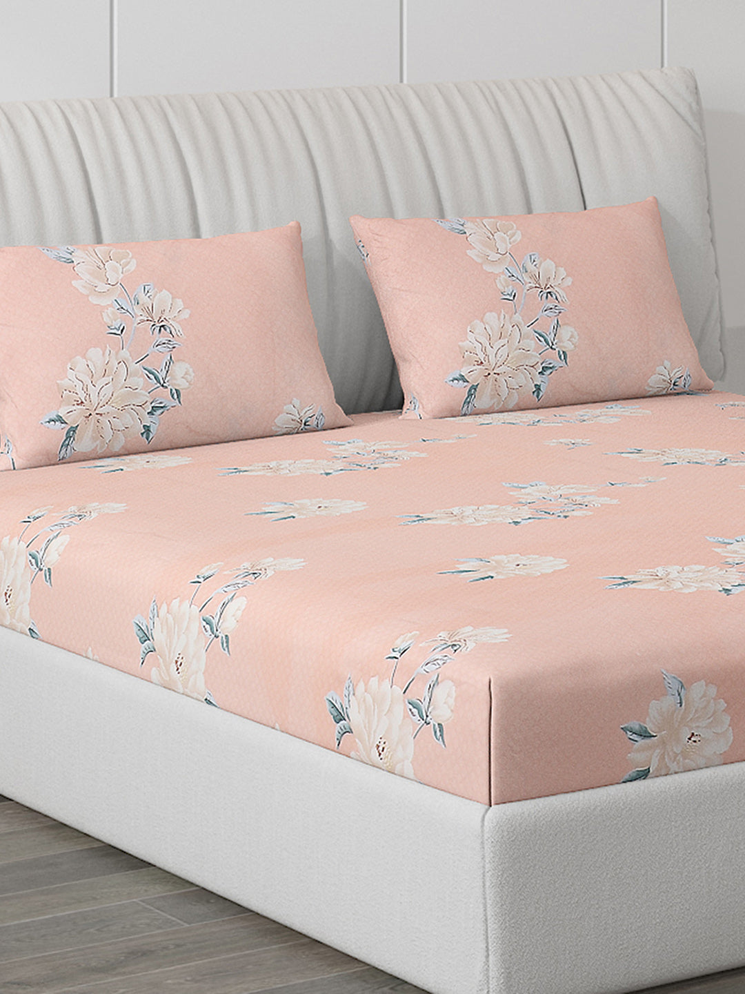 120 GSM Polyester Double Bed Bedsheet with 2 Pillow Covers - Updated - Updated