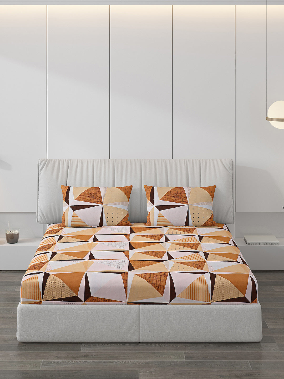 120 GSM Polyester Double Bed Bedsheet with 2 Pillow Covers - Updated - Updated