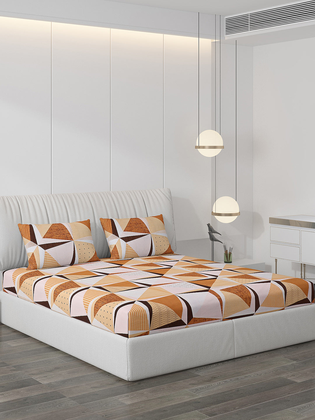 120 GSM Polyester Double Bed Bedsheet with 2 Pillow Covers - Updated - Updated