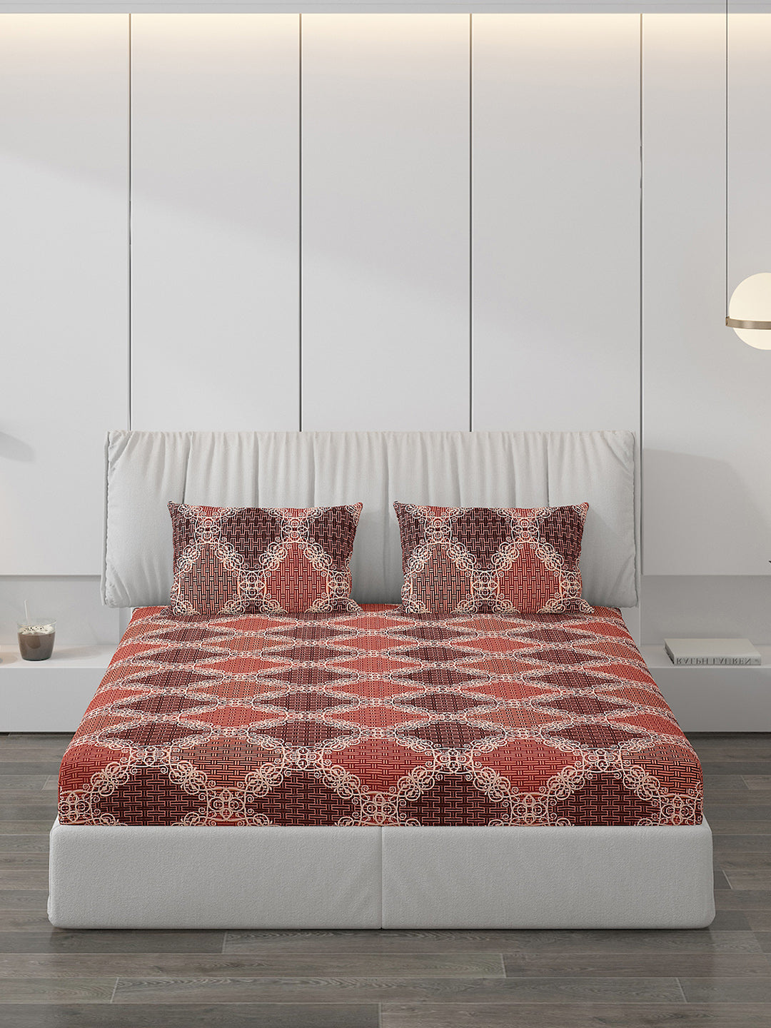 120 GSM Polyester Double Bed Bedsheet with 2 Pillow Covers - Updated - Updated