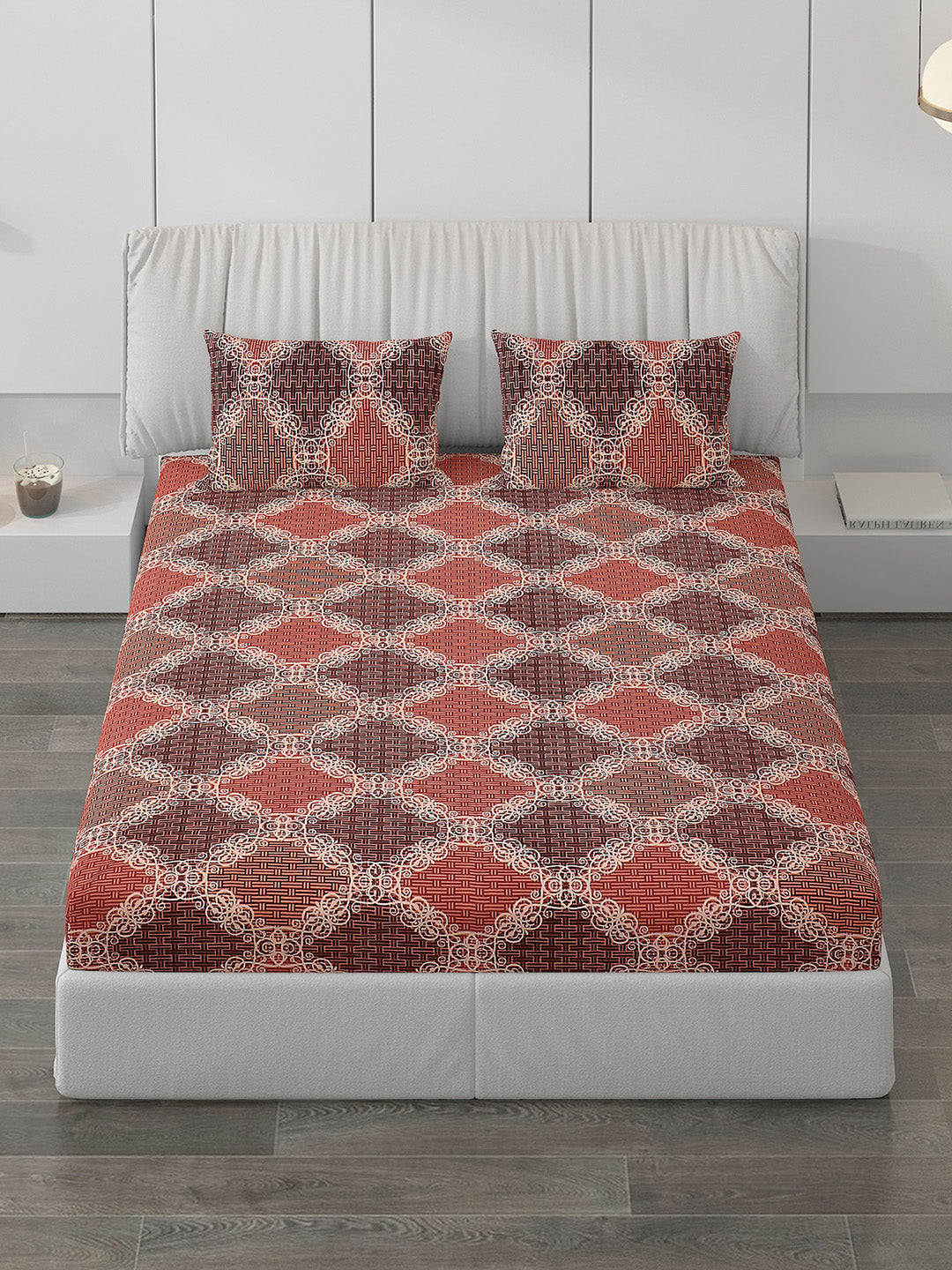 120 GSM Polyester Double Bed Bedsheet with 2 Pillow Covers - Updated - Updated