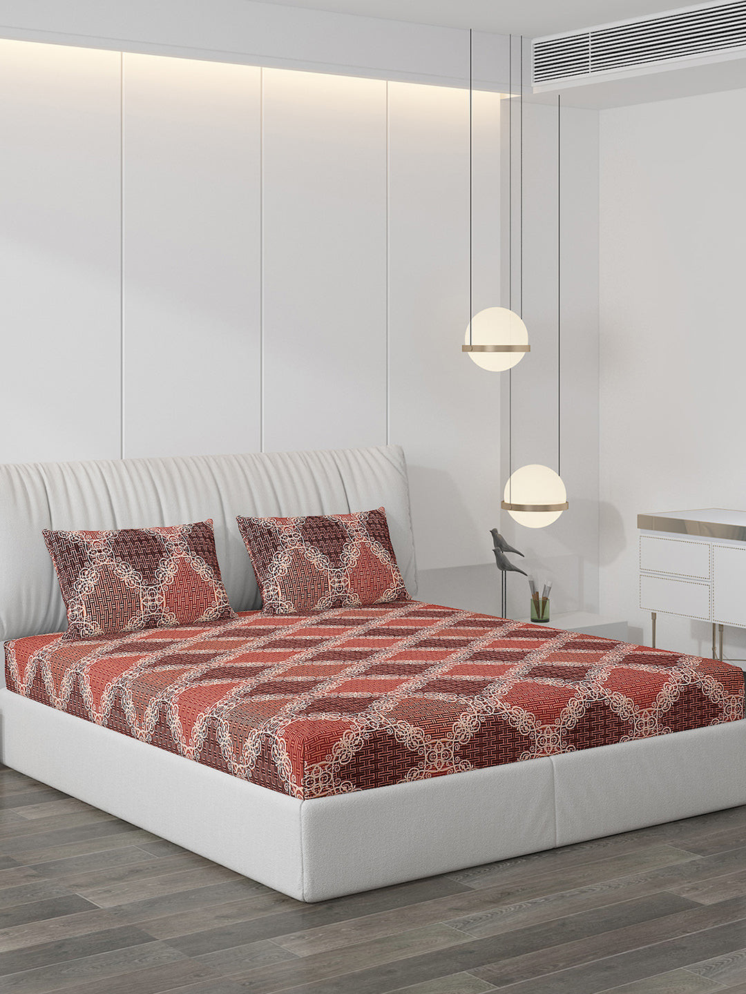 120 GSM Polyester Double Bed Bedsheet with 2 Pillow Covers - Updated - Updated