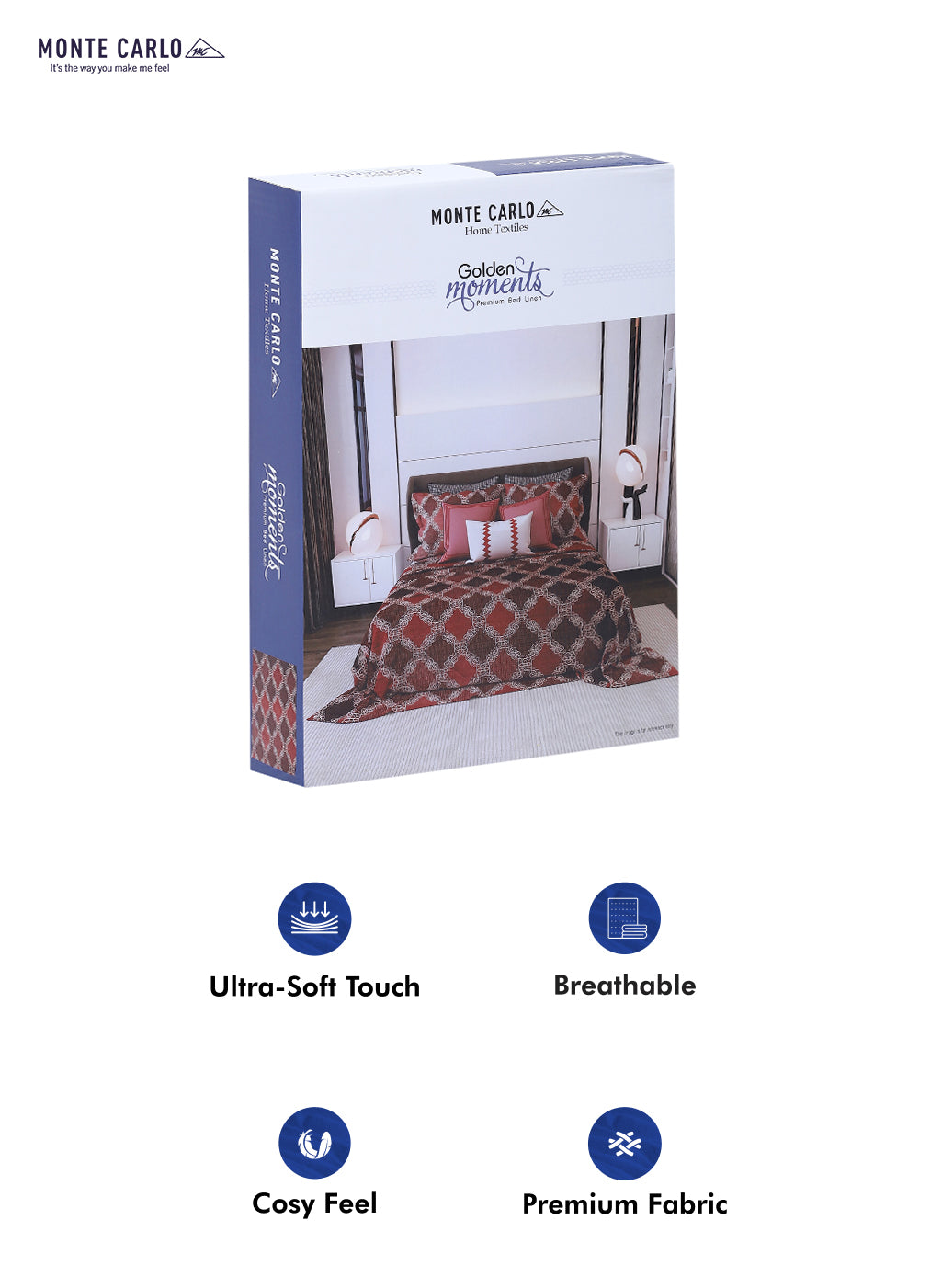 120 GSM Polyester Double Bed Bedsheet with 2 Pillow Covers - Updated - Updated