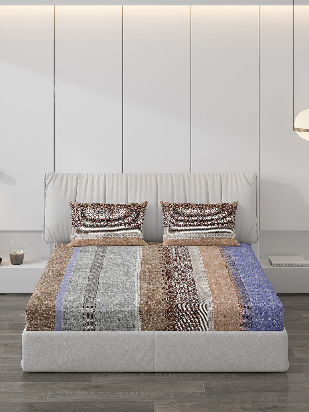 120 GSM Polyester Double Bed Bedsheet with 2 Pillow Covers - Updated - Updated