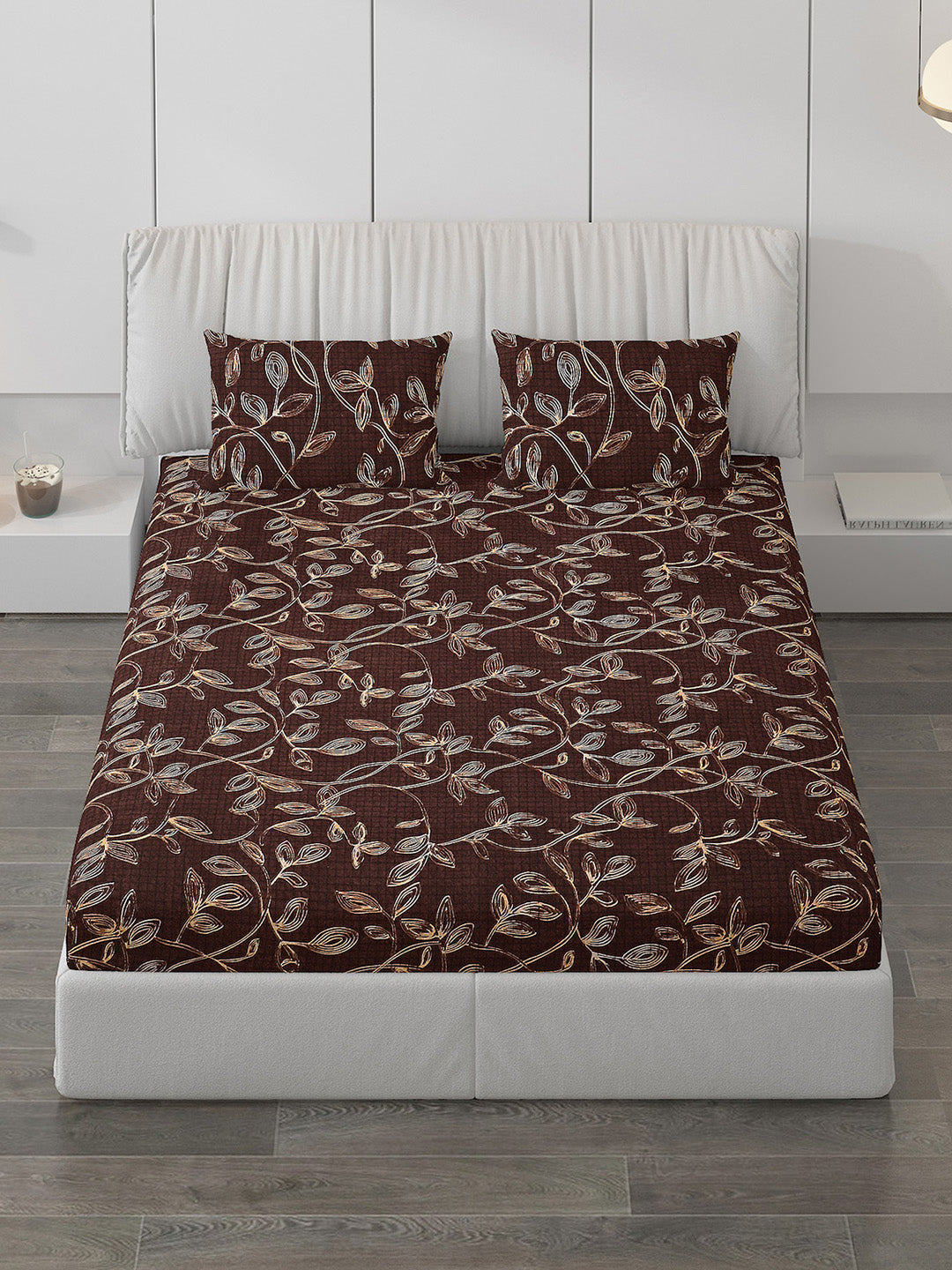 120 GSM Polyester Double Bed Bedsheet with 2 Pillow Covers - Updated - Updated