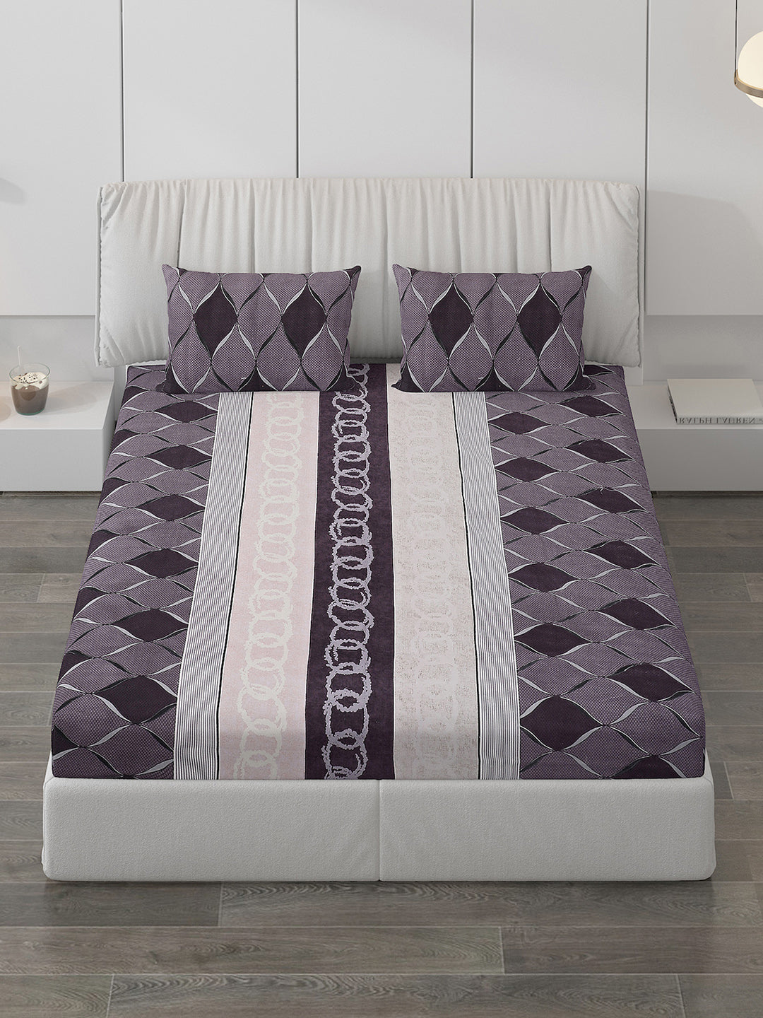 120 GSM Polyester Double Bed Bedsheet with 2 Pillow Covers - Updated - Updated