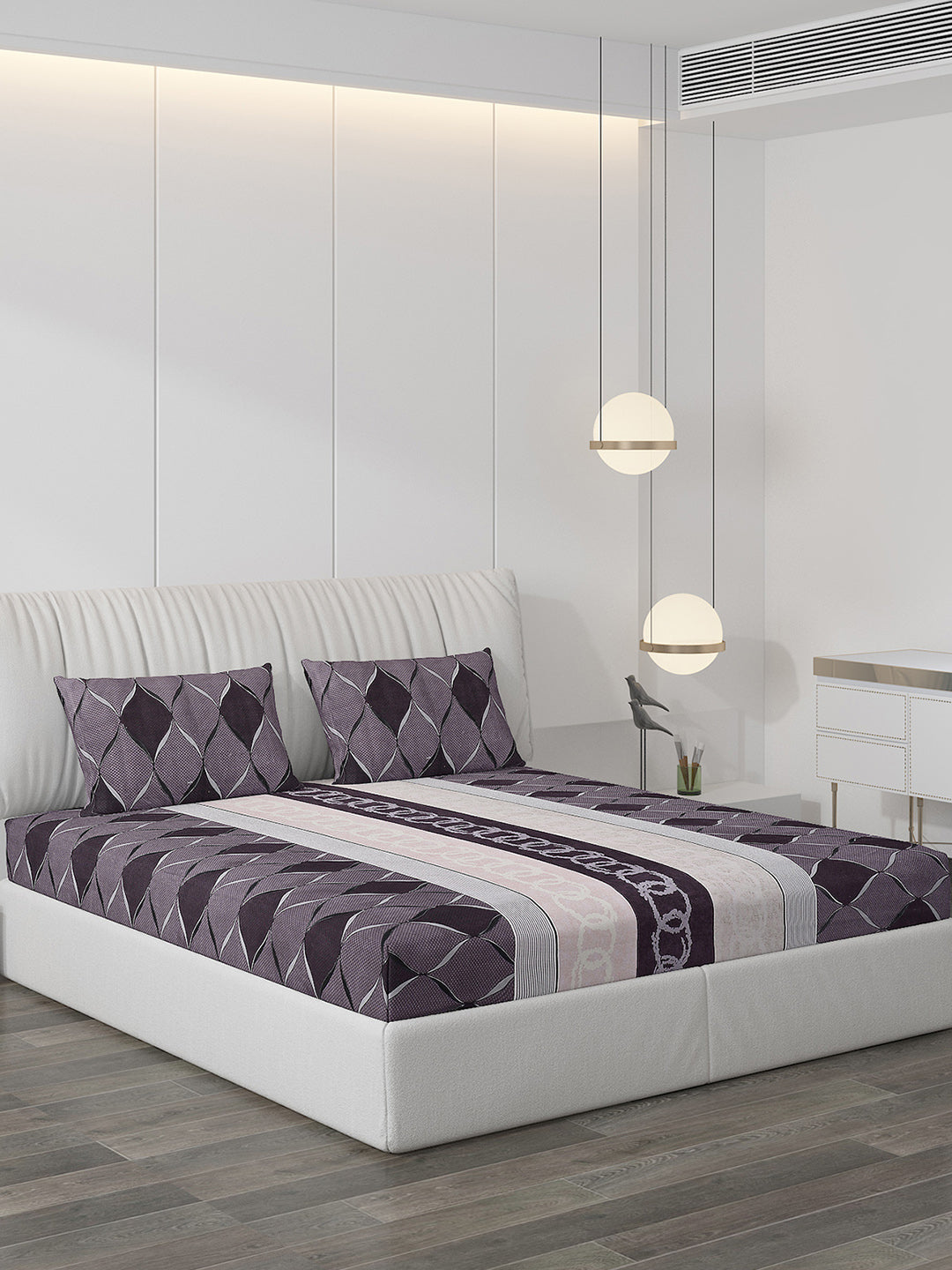 120 GSM Polyester Double Bed Bedsheet with 2 Pillow Covers - Updated - Updated