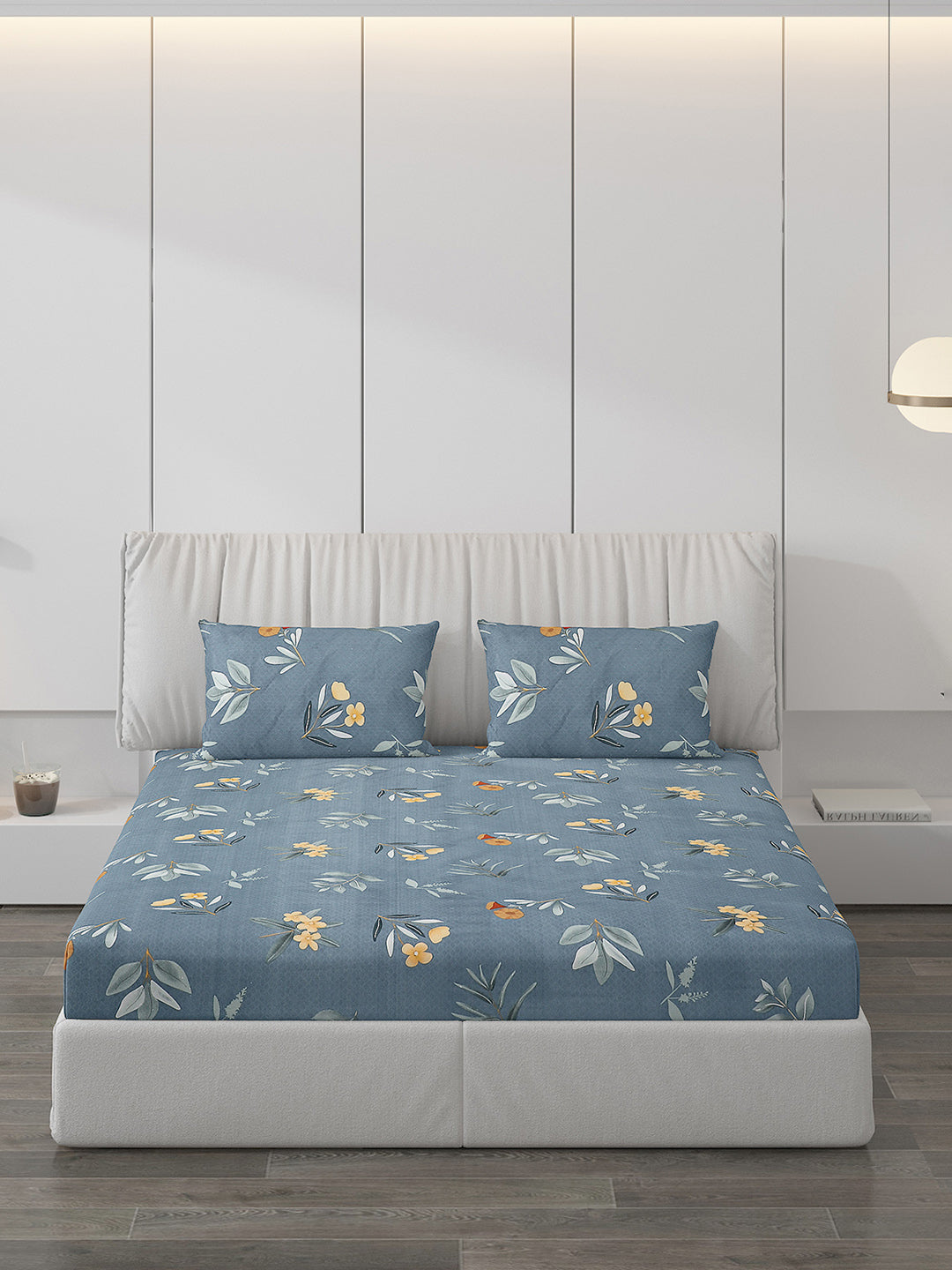 120 GSM Polyester Double Bed Bedsheet with 2 Pillow Covers - Updated - Updated