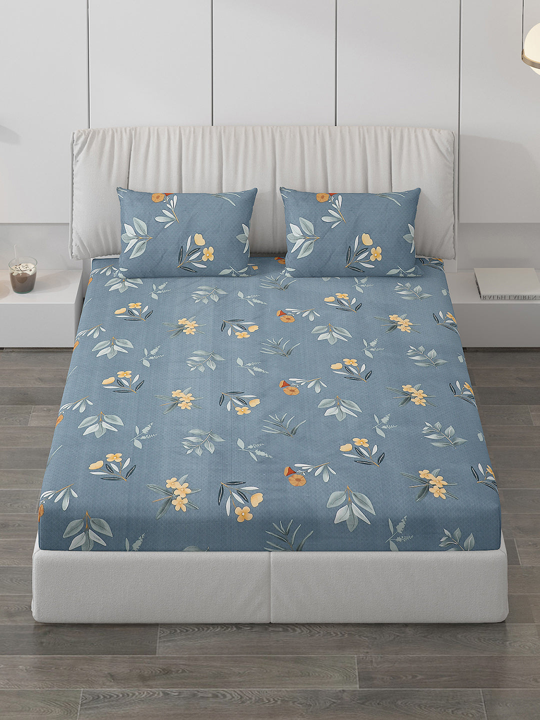 120 GSM Polyester Double Bed Bedsheet with 2 Pillow Covers - Updated - Updated