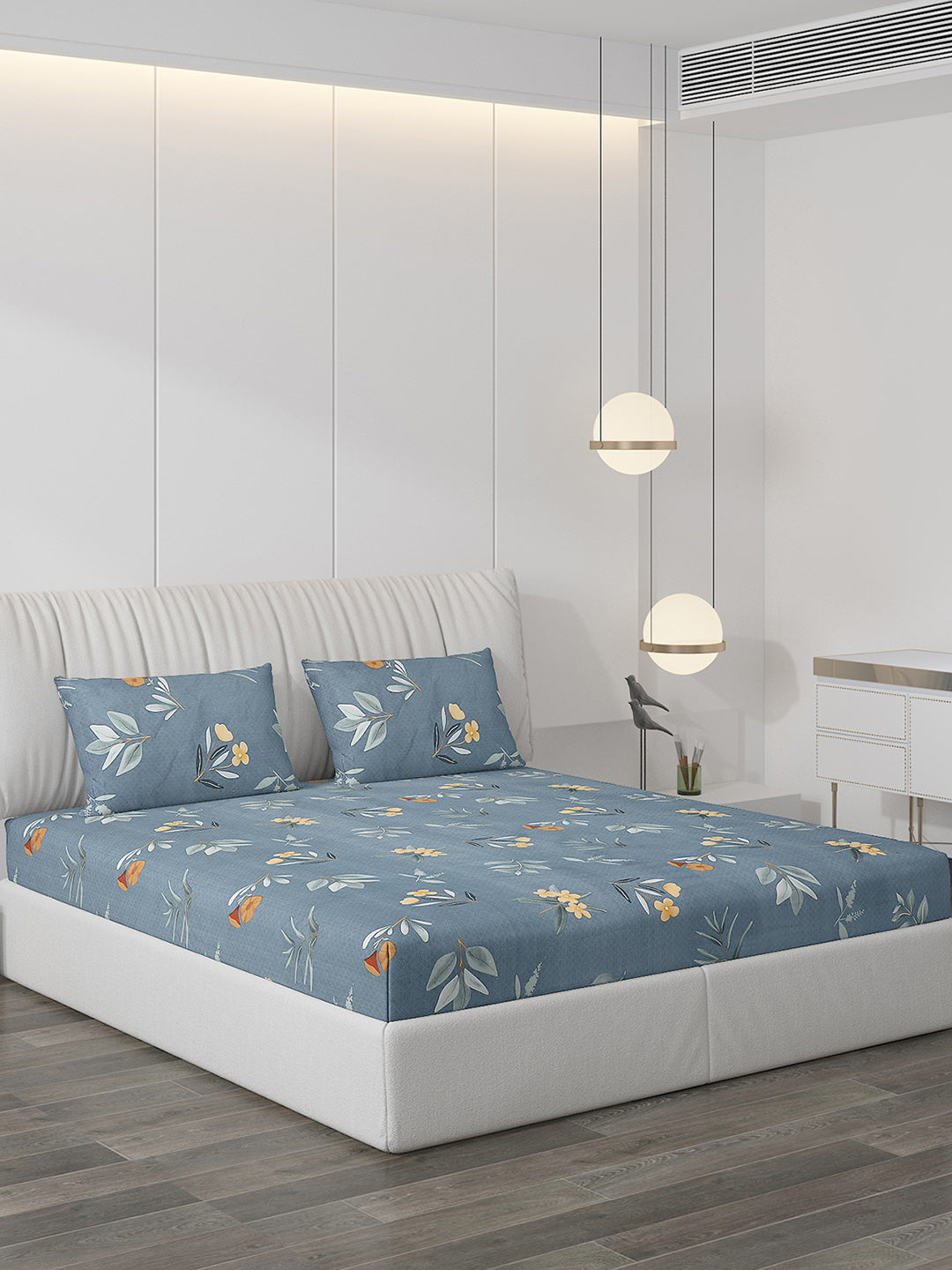 120 GSM Polyester Double Bed Bedsheet with 2 Pillow Covers - Updated - Updated