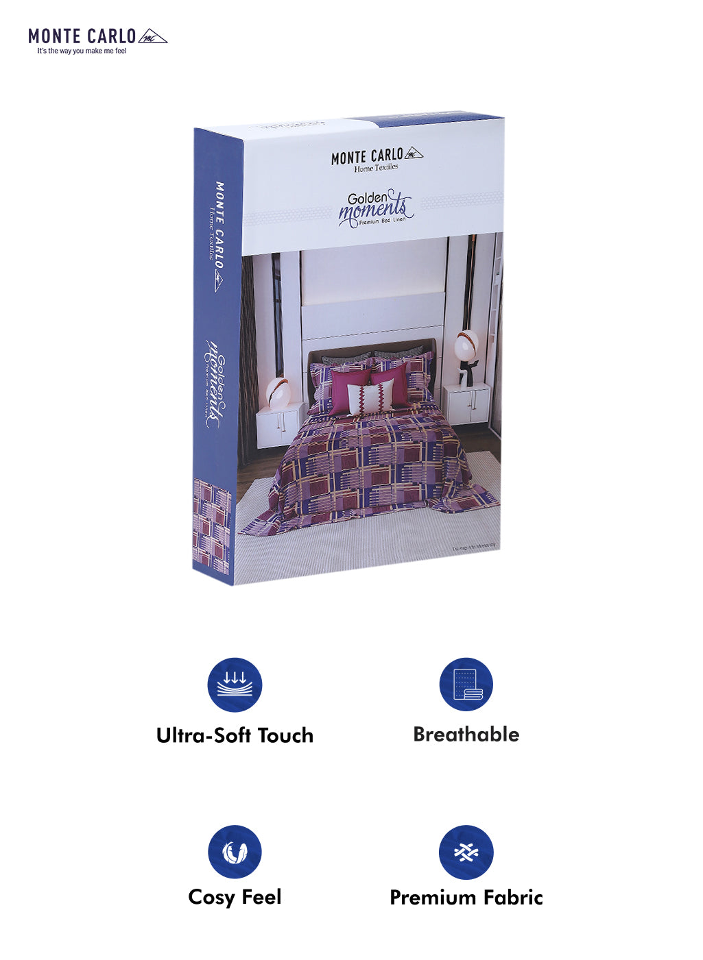 120 GSM Polyester Double Bed Bedsheet with 2 Pillow Covers - Updated - Updated