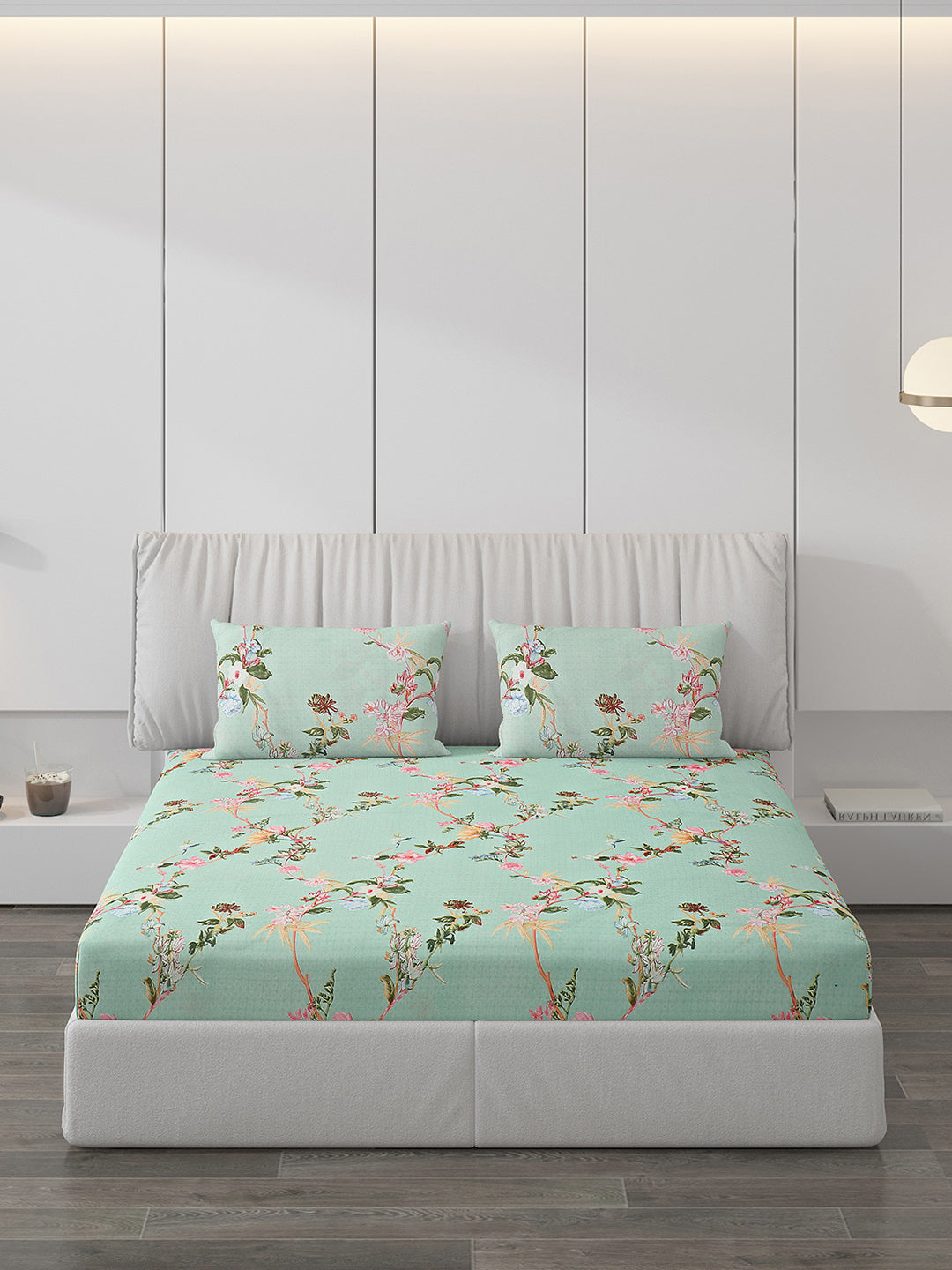 120 GSM Polyester Double Bed Bedsheet with 2 Pillow Covers - Updated - Updated