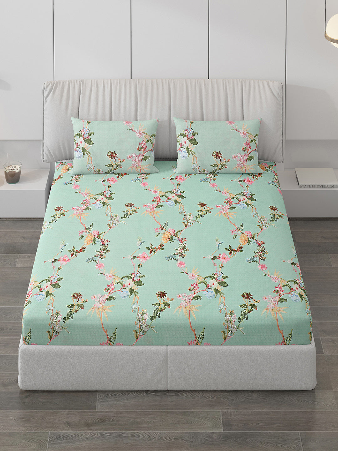 120 GSM Polyester Double Bed Bedsheet with 2 Pillow Covers - Updated - Updated